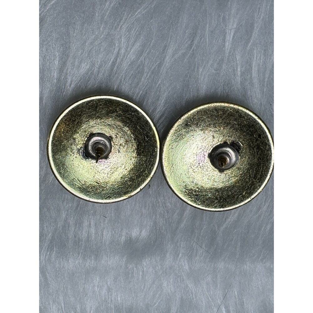 -EARRINGS golden and pink Post pierced earrings vintage - Picture 3 of 3